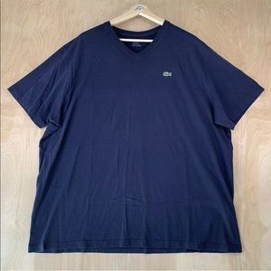 Mens LaCoste Navy Blue V-Neck Tshirt Tee Short Sleeves Solid Color 3X XXXL